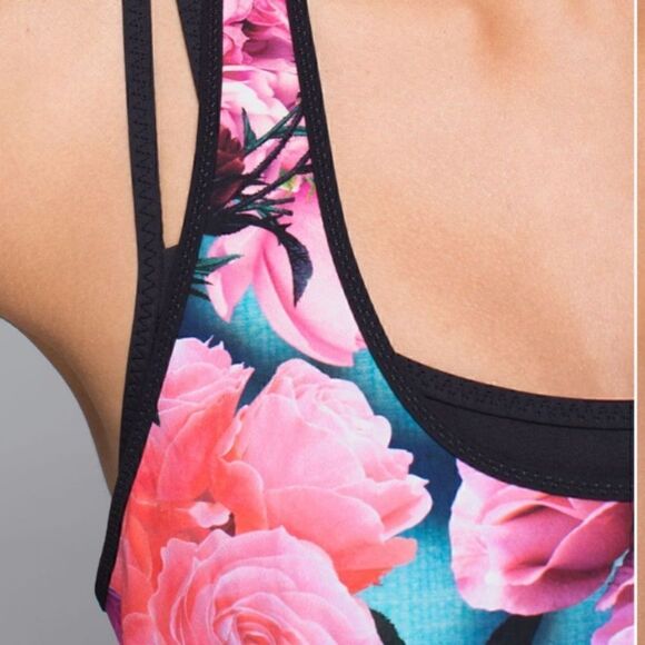 LULULEMON Coastal Tank Secret Garden Black Women’s Size 4 Style W1F95S - Picture 5 of 10